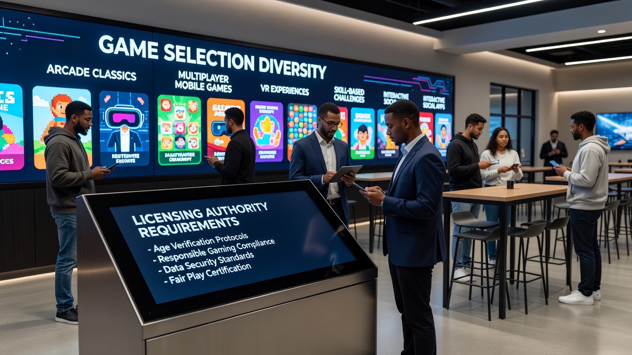 Diverse selection of casino games shown on multiple mobile device screens