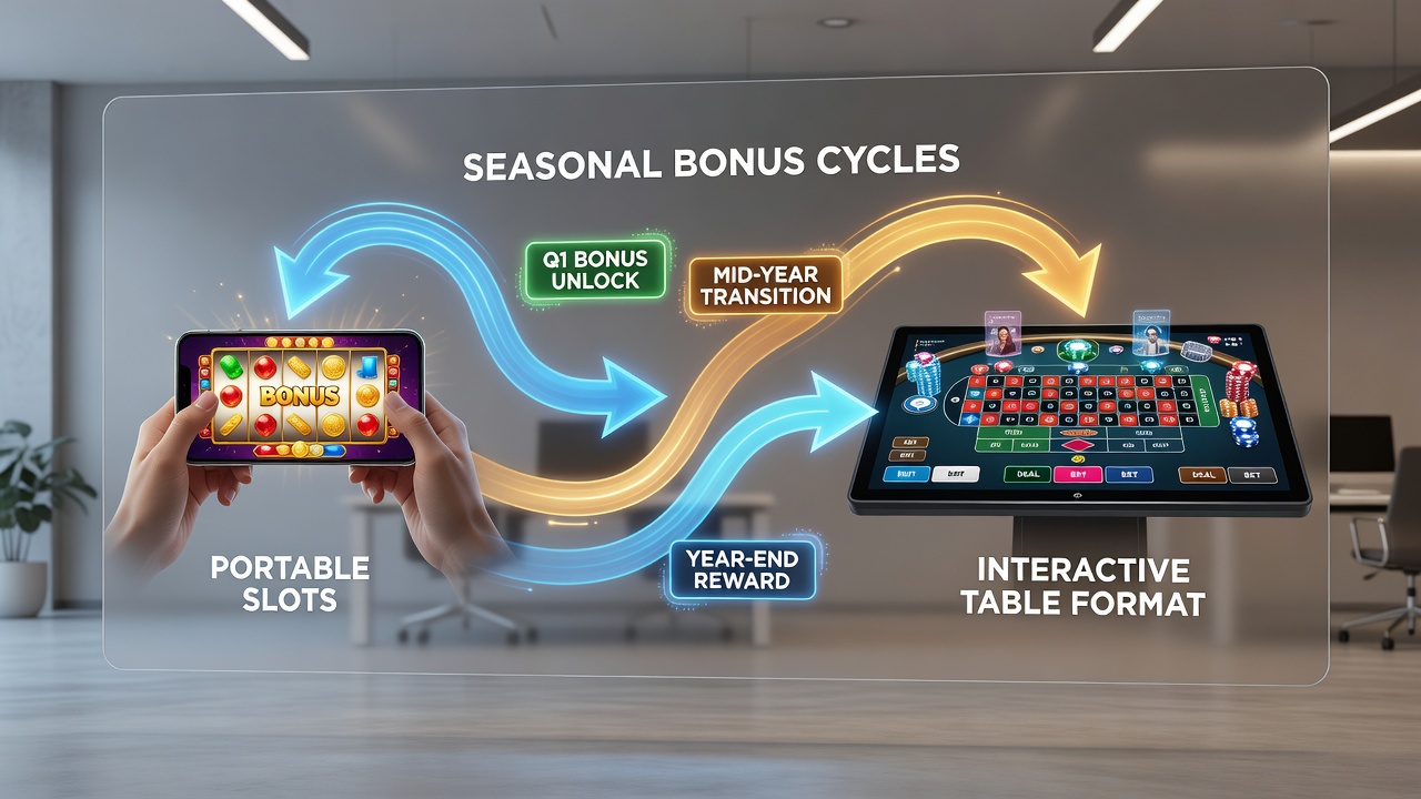 Live dealer table game interface on tablet with seasonal bonus indicators active