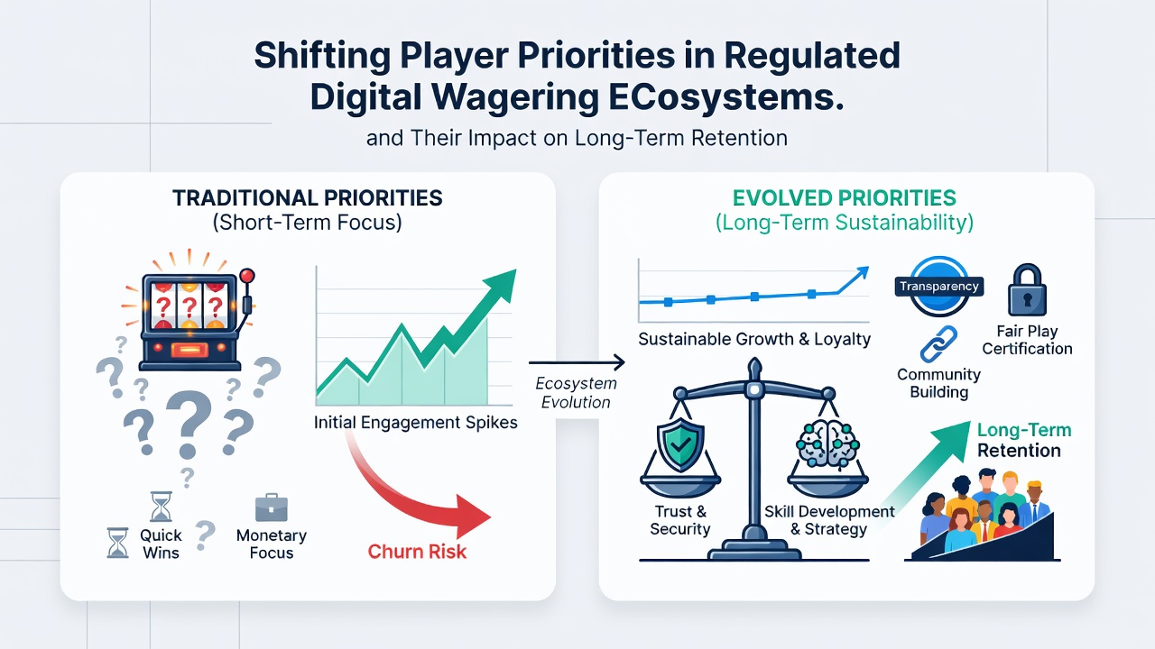 Analytics dashboard displaying retention metrics and player engagement patterns in regulated digital wagering platforms