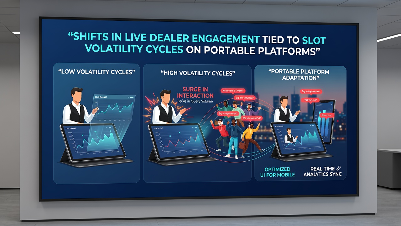 Analytics dashboard screenshot showing live dealer engagement metrics correlated with slot volatility cycles on mobile platforms